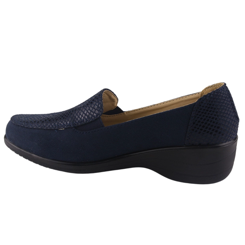 MOCASIN CHALADA MUJER OSCAR-1 AZUL MARINO COMFORT - 2