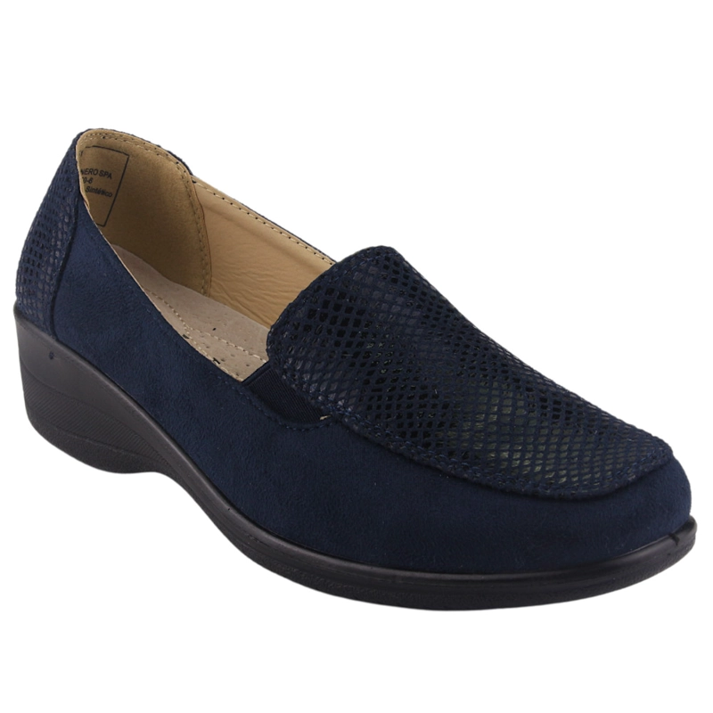 MOCASIN CHALADA MUJER OSCAR-1 AZUL MARINO COMFORT - 3