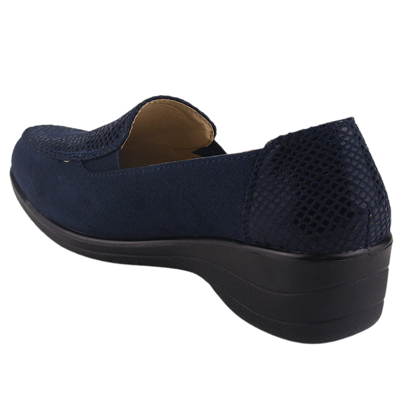 MOCASIN CHALADA MUJER OSCAR-1 AZUL MARINO COMFORT - 4