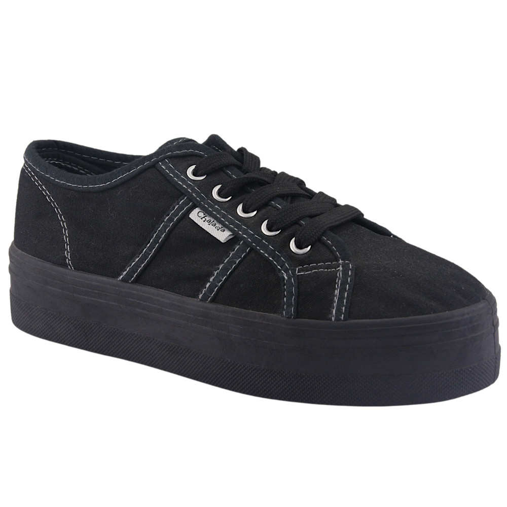 ZAPATILLA CHALADA MUJER FIELD-10 NEGRO URBANO - 1