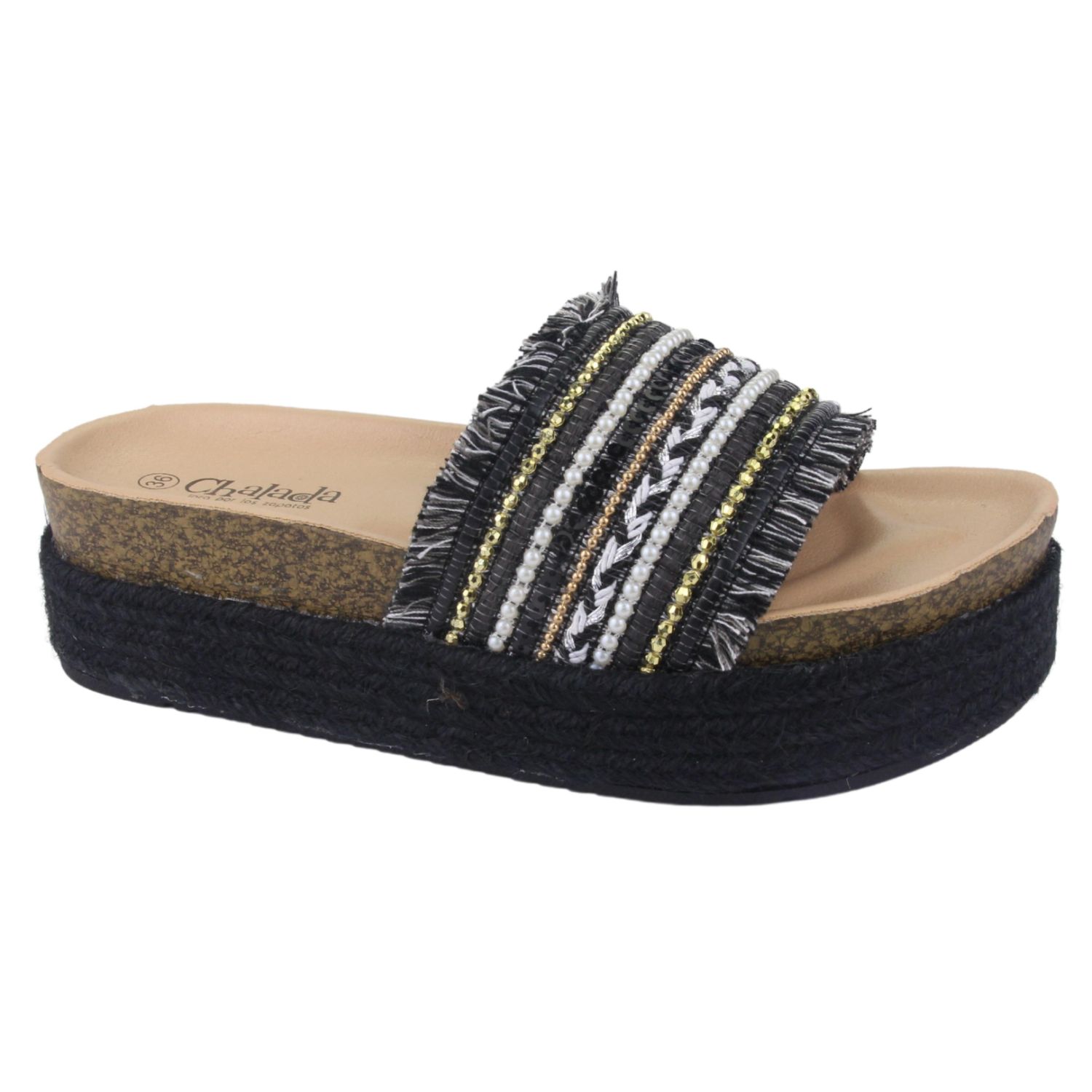 SANDALIA CHALADA MUJER STORK-10 NEGRO MODA - 1