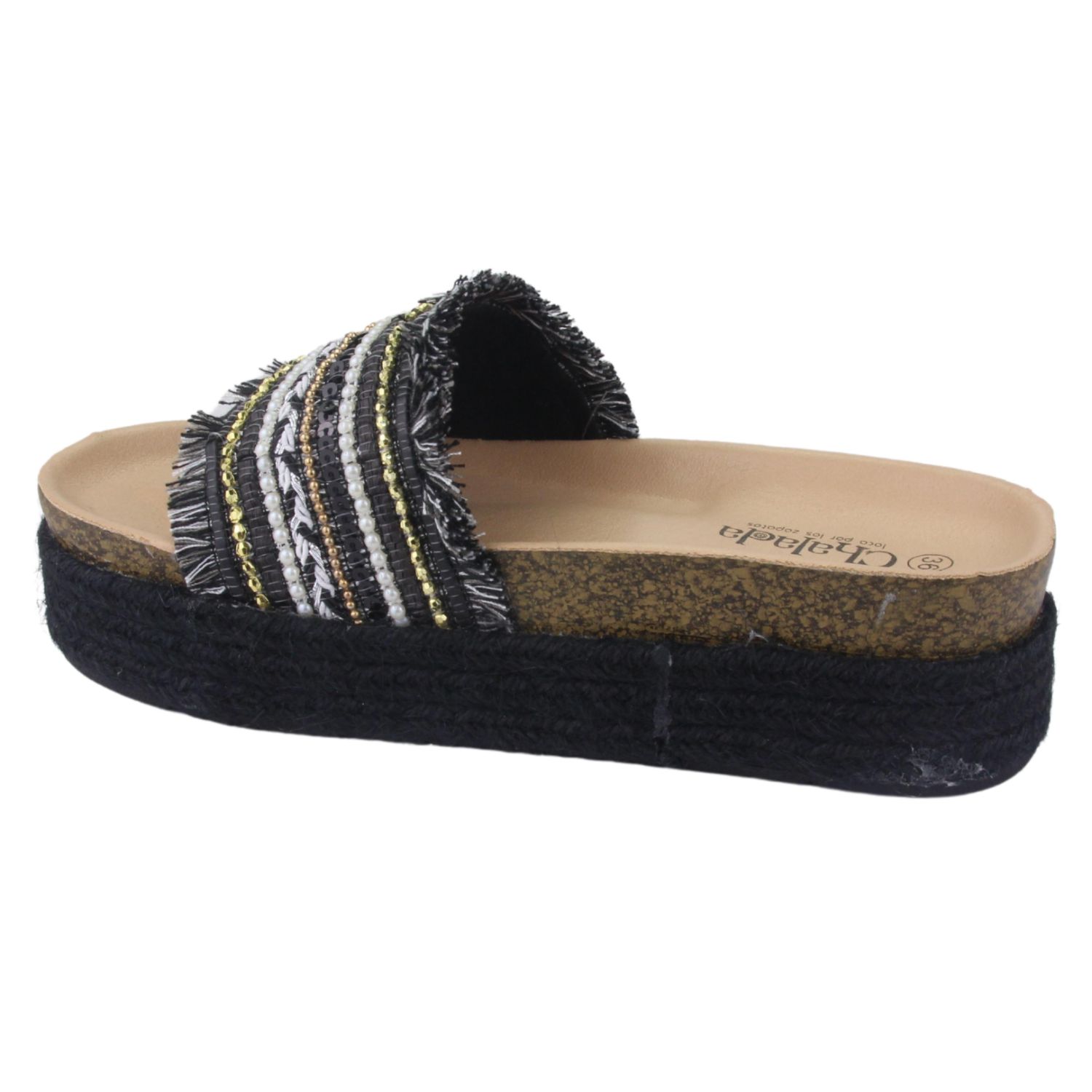 SANDALIA CHALADA MUJER STORK-10 NEGRO MODA - 2
