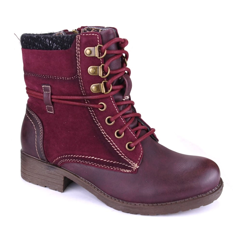 BOTIN CHALADA MUJER ARMY-30 ROJO CASUAL - 1
