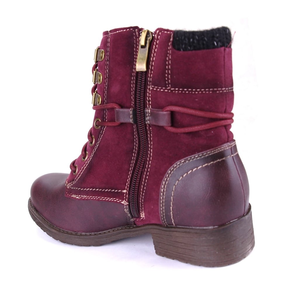 BOTIN CHALADA MUJER ARMY-30 ROJO CASUAL - 2