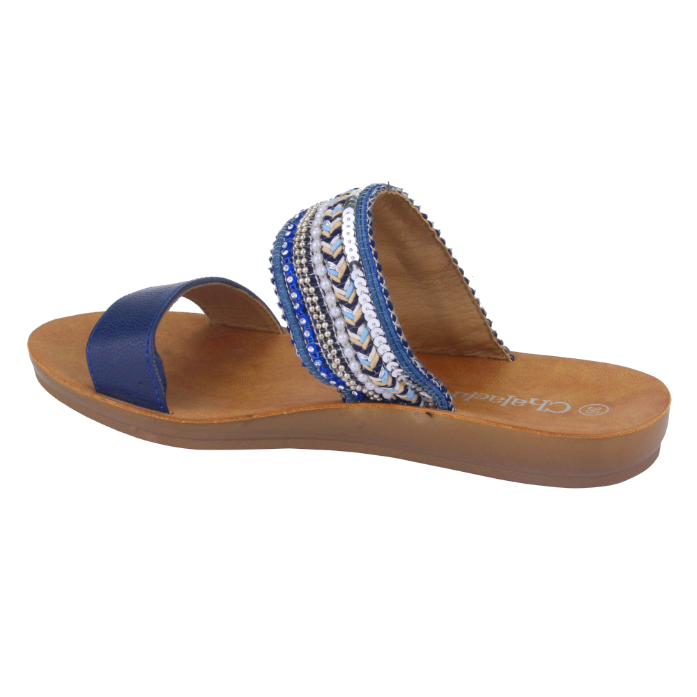 SANDALIAS MUJER CHALADA AZUL QUANTA-2 MODA - 2
