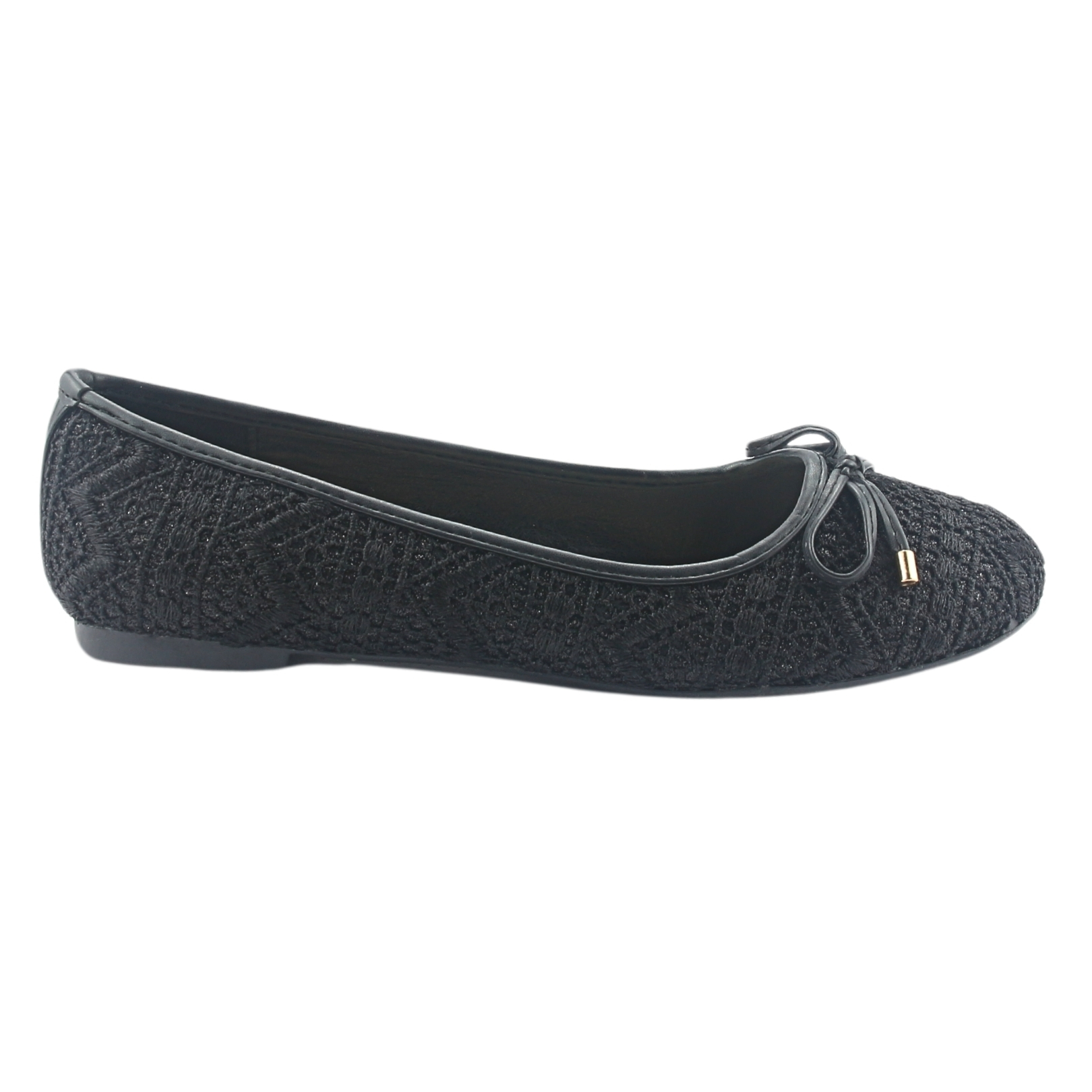 BALLERINA CHALADA MUJER NATHAN-27 NEGRO CASUAL - 1