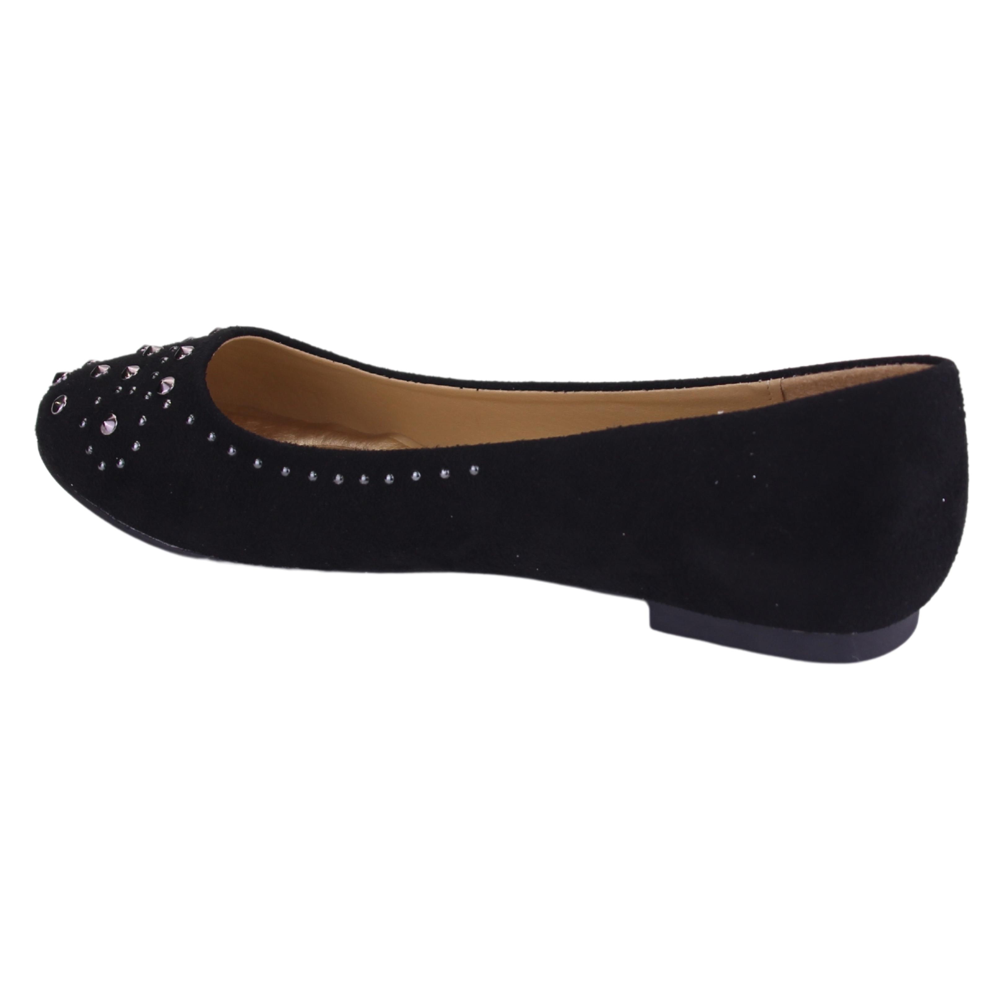 BALLERINA CHALADA MUJER NATHAN-3 NEGRO CASUAL - 2