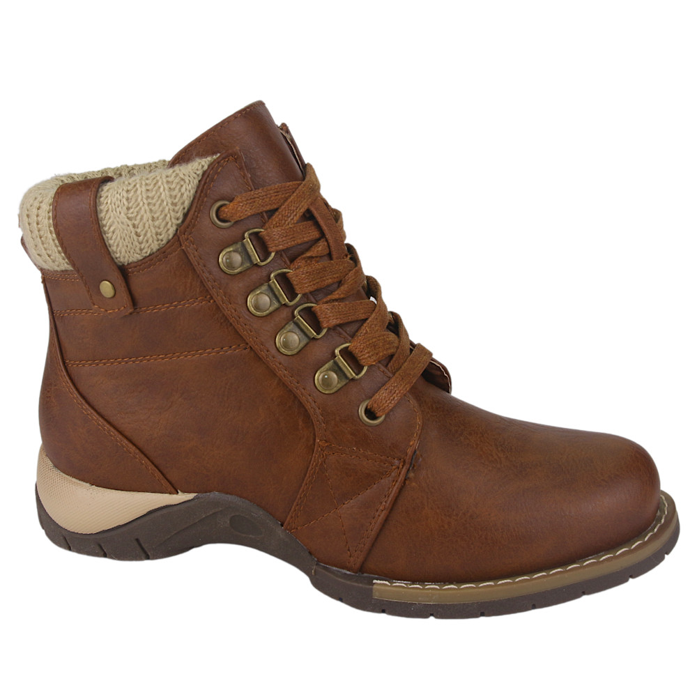 BOTIN CHALADA MUJER ROLO-4 TOSTADO CASUAL - 1
