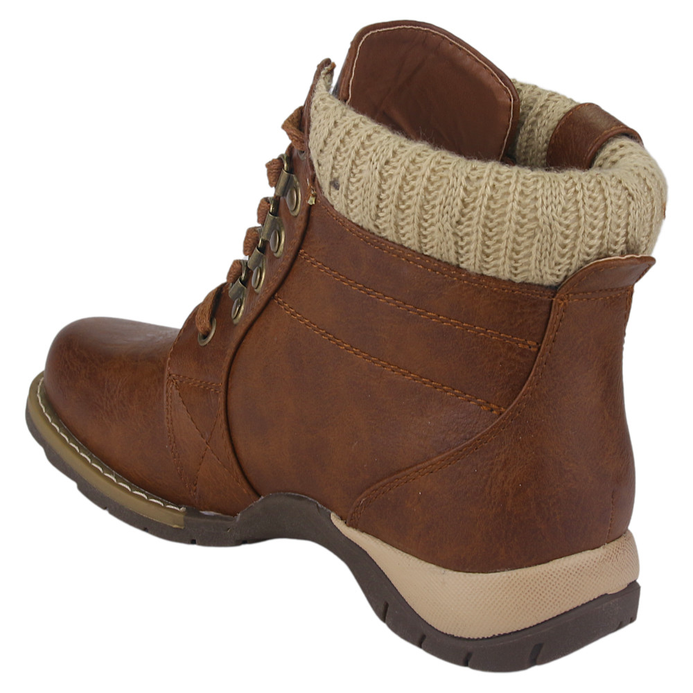 BOTIN CHALADA MUJER ROLO-4 TOSTADO CASUAL - 4