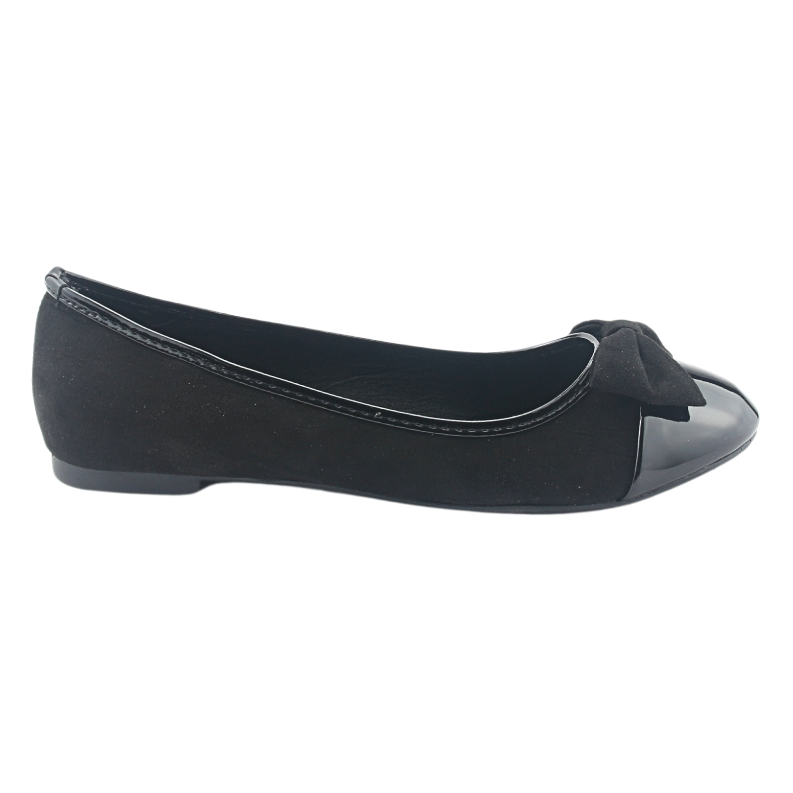 BALLERINA CHALADA MUJER NATHAN-25 NEGRO CASUAL - 1