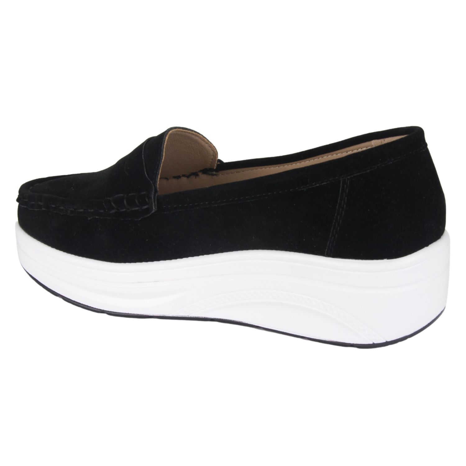 MOCASIN CHALADA MUJER ZOE-1 NEGRO PLATAFORMA - 2