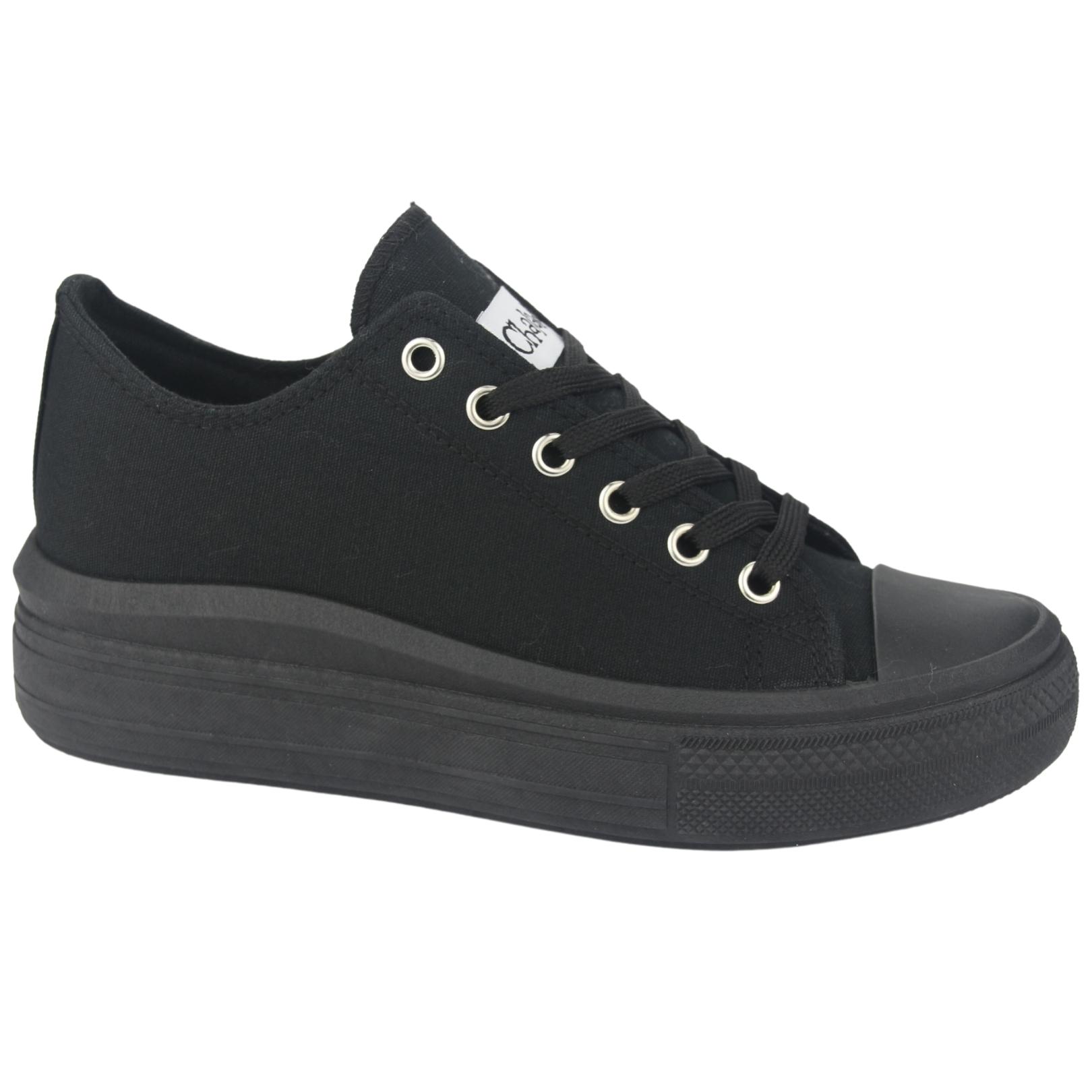 ZAPATILLAS MUJER CHALADA URBANAS NEGRO CLU-10 PLATAFORMA - 1