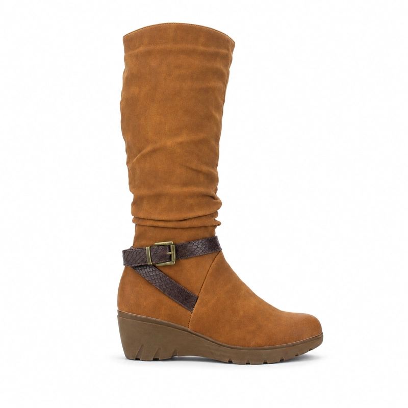 BOTA CHALADA MUJER TANDA-200 TOSTADO CASUAL - 1