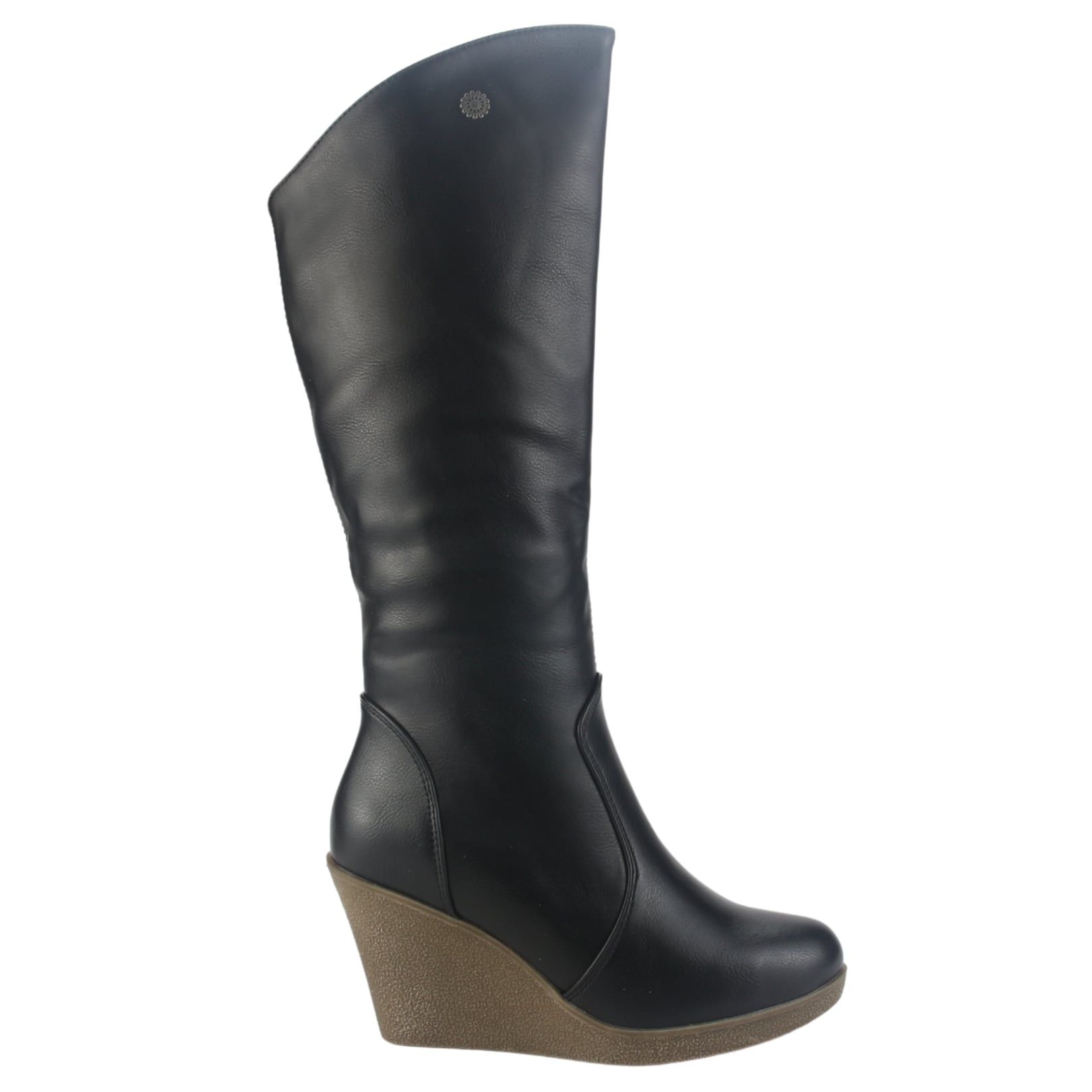 BOTA CHALADA MUJER WEDGE-22 NEGRO CASUAL - 1