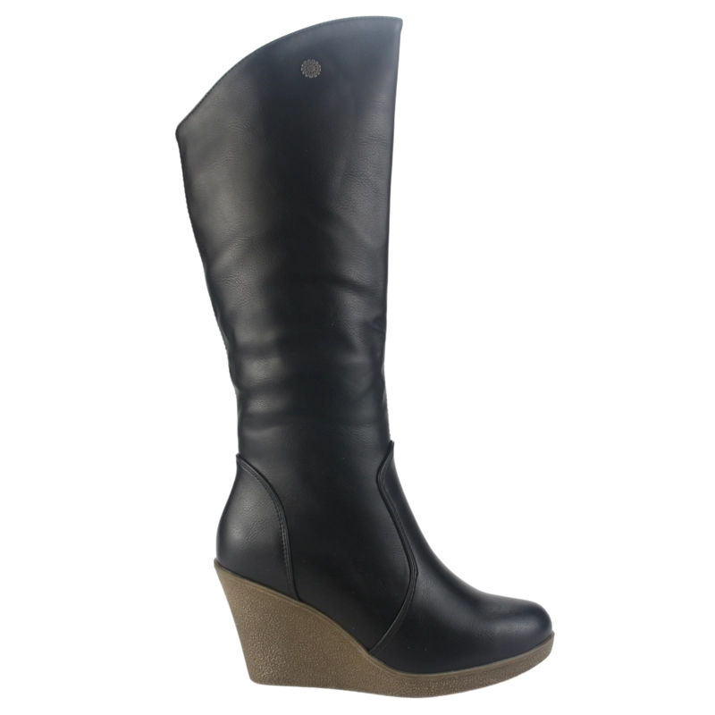BOTA CHALADA MUJER WEDGE-22 NEGRO CASUAL - 1