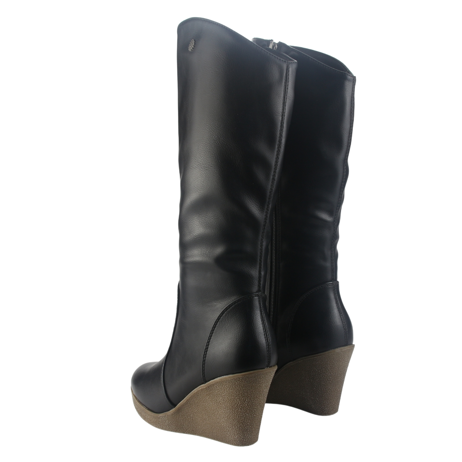 BOTA CHALADA MUJER WEDGE-22 NEGRO CASUAL - 6