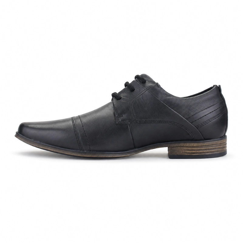 ZAPATO FERRACINI HOMBRE 6065 DERBY NEGRO MATTE CASUAL - 2