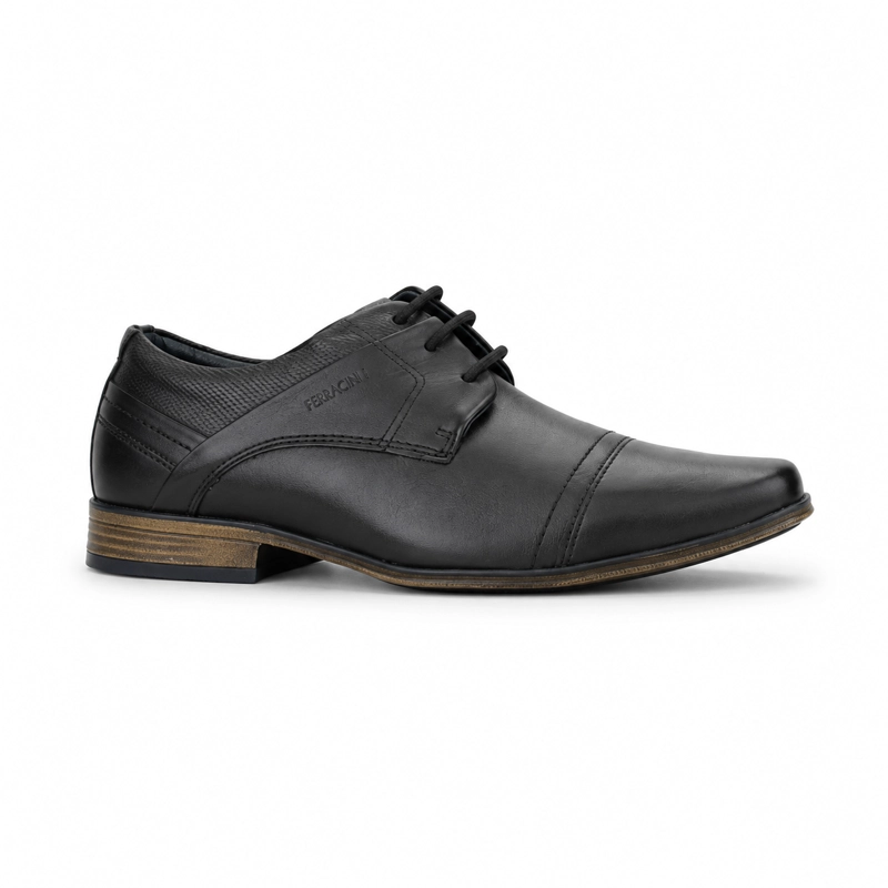 ZAPATO FERRACINI HOMBRE 6065 DERBY NEGRO MATTE CASUAL - 3