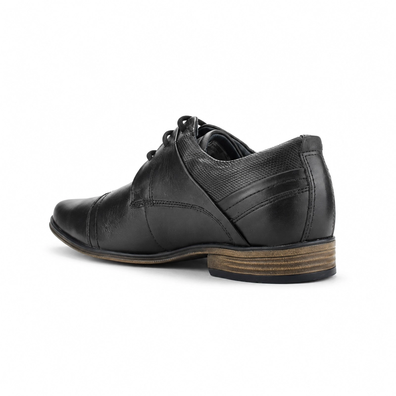 ZAPATO FERRACINI HOMBRE 6065 DERBY NEGRO MATTE CASUAL - 4