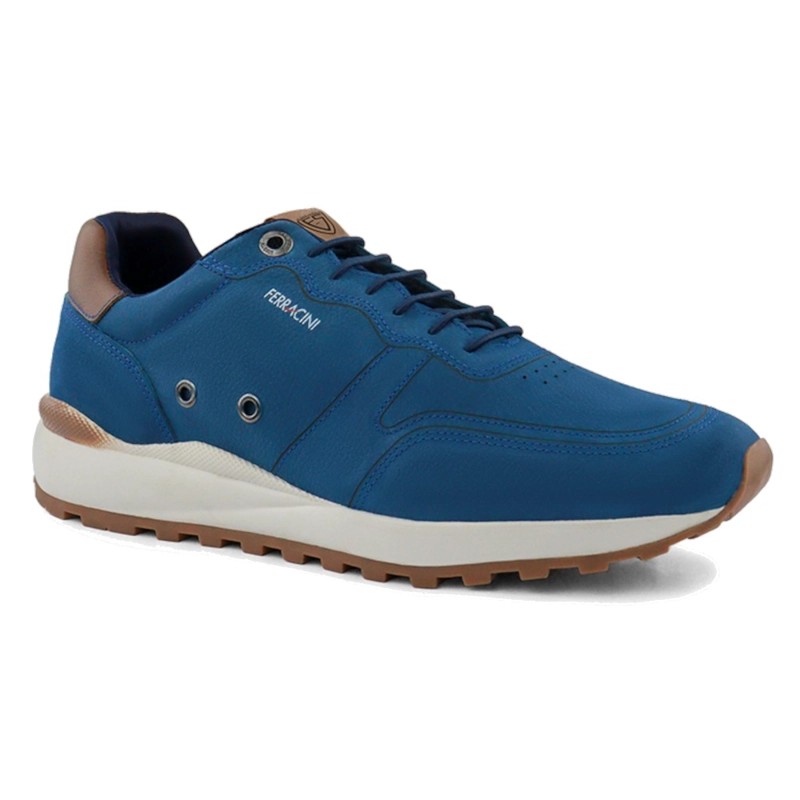 ZAPATILLAS HOMBRE FERRACINI URBANAS AZUL DARK 9352 CUERO - 1