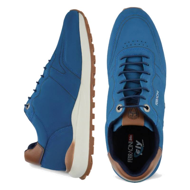 ZAPATILLAS HOMBRE FERRACINI URBANAS AZUL DARK 9352 CUERO - 2