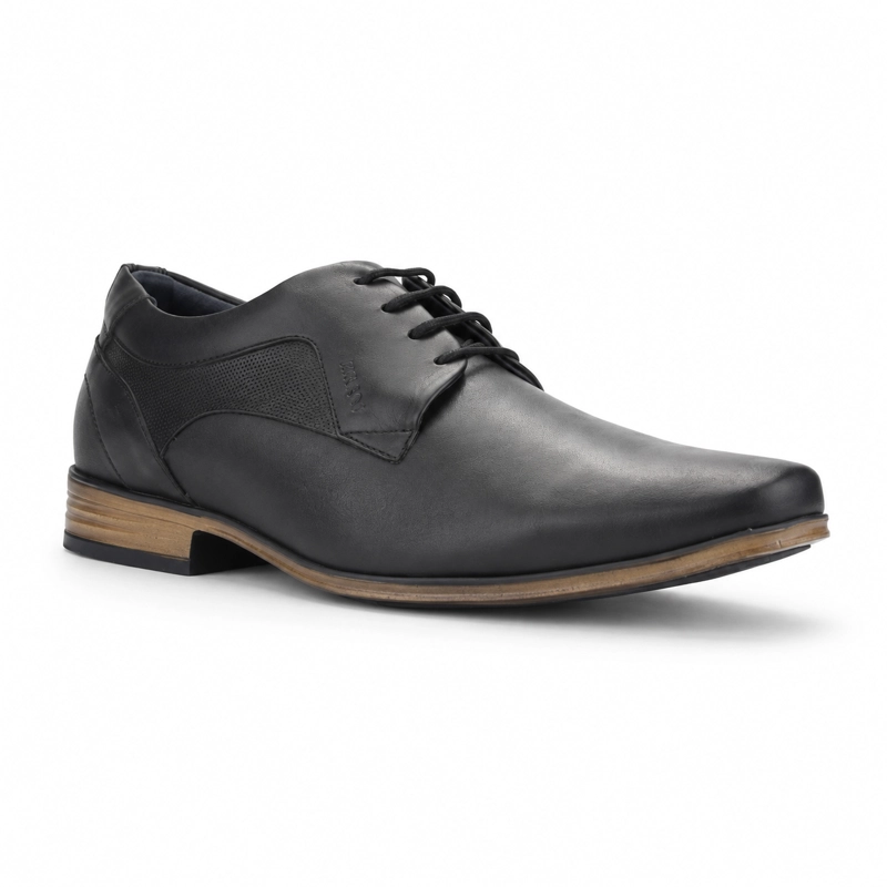 ZAPATO FERRACINI HOMBRE 6067 DERBY NEGRO MATTE CASUAL - 3