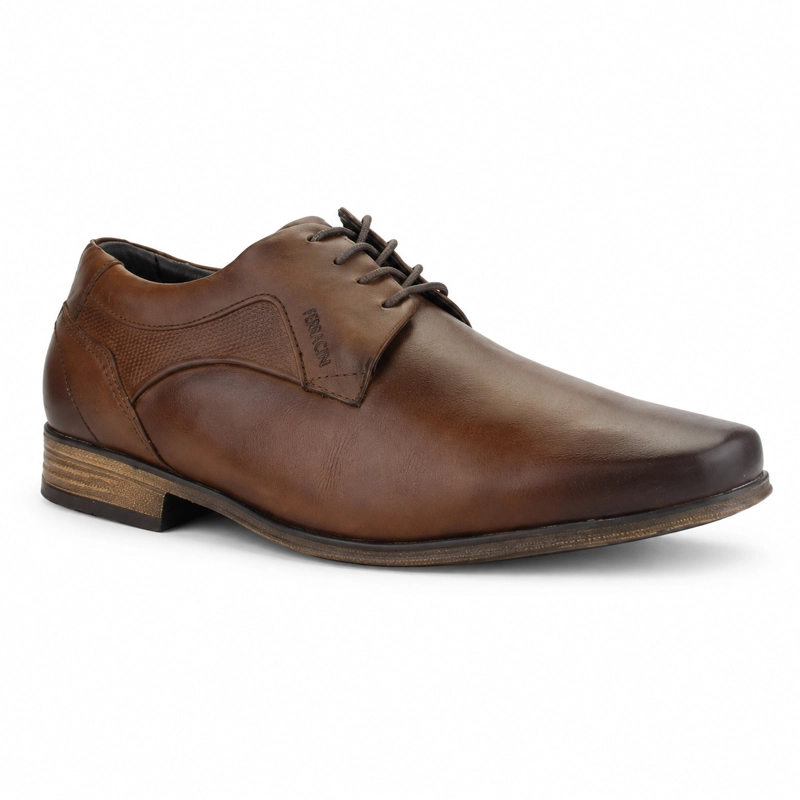 ZAPATO FERRACINI HOMBRE 6067 DERBY CAFE  OSCURO CASUAL - 3