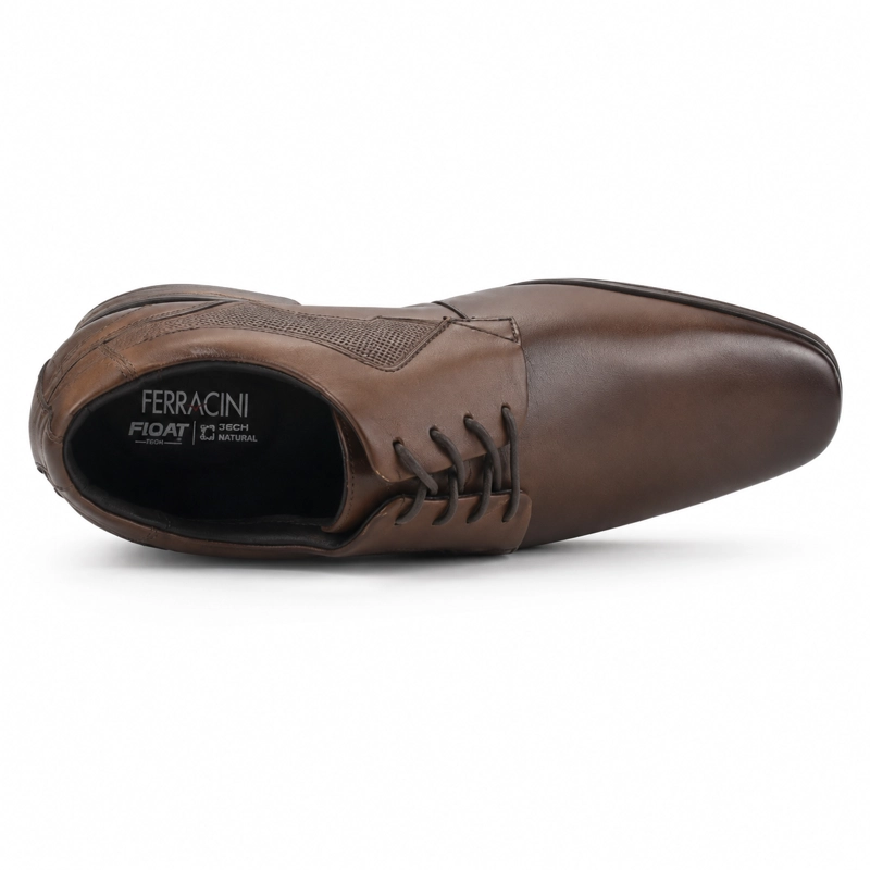 ZAPATO FERRACINI HOMBRE 6067 DERBY CAFE  OSCURO CASUAL - 5
