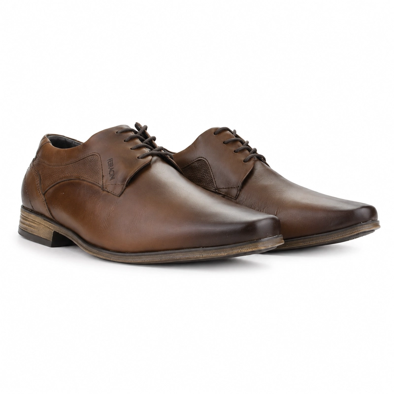 ZAPATO FERRACINI HOMBRE 6067 DERBY CAFE  OSCURO CASUAL - 7
