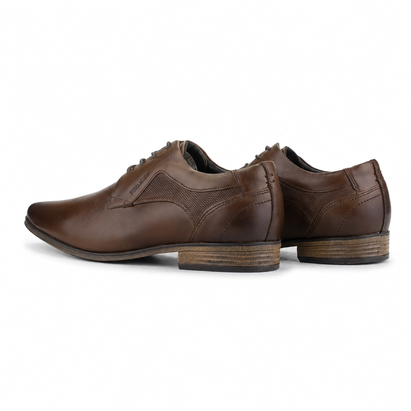 ZAPATO FERRACINI HOMBRE 6067 DERBY CAFE  OSCURO CASUAL - 8