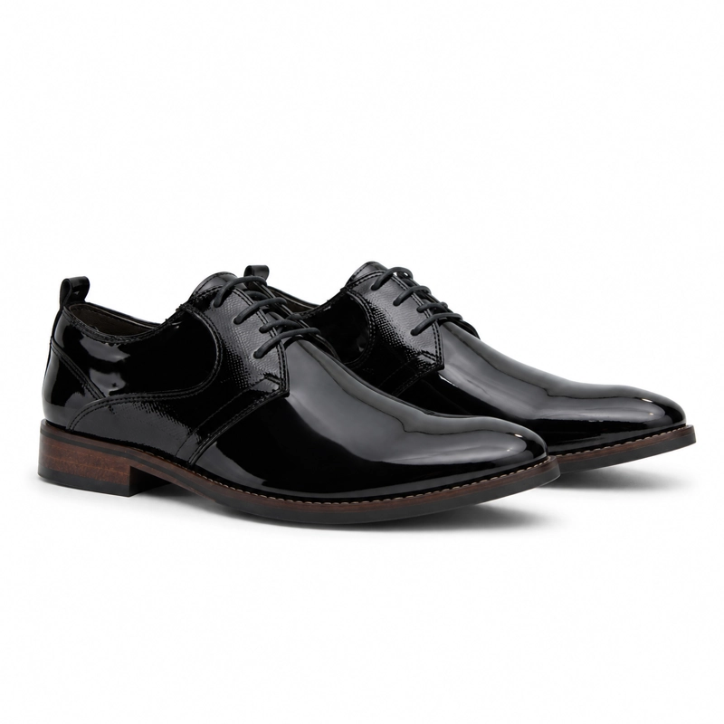 ZAPATO FERRACINI HOMBRE 5659 CARAVAGGIO NEGRO CHAROL CASUAL - 7
