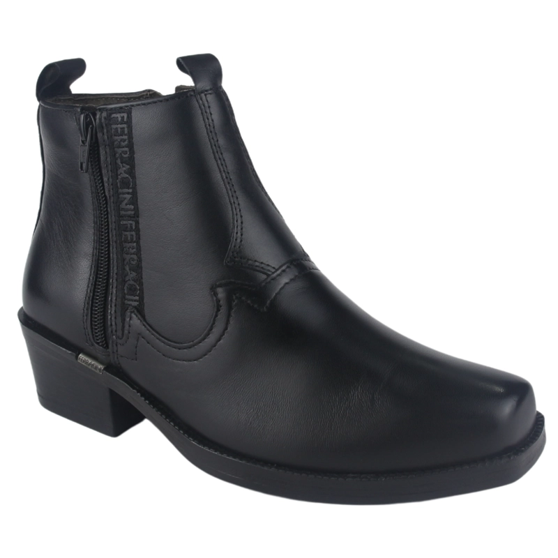 BOTAS HOMBRE FERRACINI CUERO NEGRO NEW COUNTRY 8907 CASUAL - 3