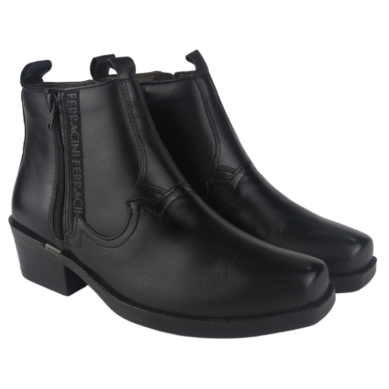 BOTAS HOMBRE FERRACINI CUERO NEGRO NEW COUNTRY 8907 CASUAL - 5