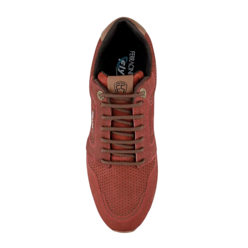 ZAPATILLAS HOMBRE FERRACINI URBANAS ROJO DARK 9351 CUERO - 2
