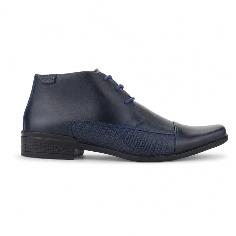 BOTIN FERRACINI HOMBRE FRANKFURT 4363 AZUL FORMAL - 1