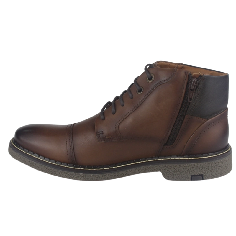 BOTOTOS HOMBRE FERRACINI CUERO 9721 CONHAQUE CASUAL - 2
