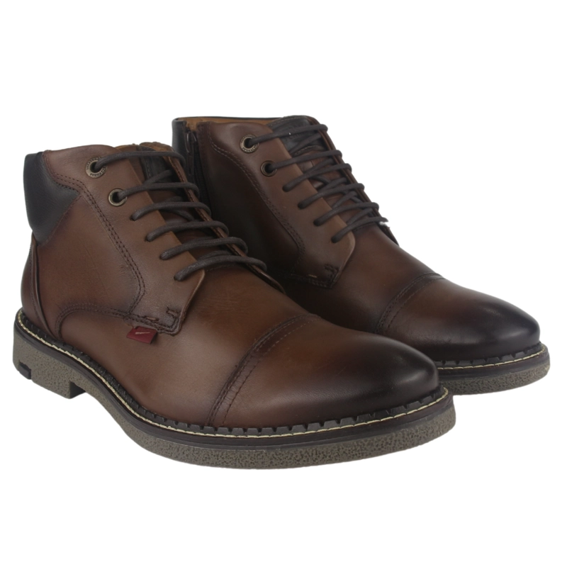 BOTOTOS HOMBRE FERRACINI CUERO 9721 CONHAQUE CASUAL - 5