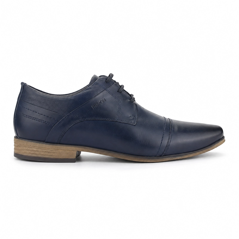 ZAPATO FERRACINI HOMBRE 6065 DERBY AZUL MARINO CASUAL - 1
