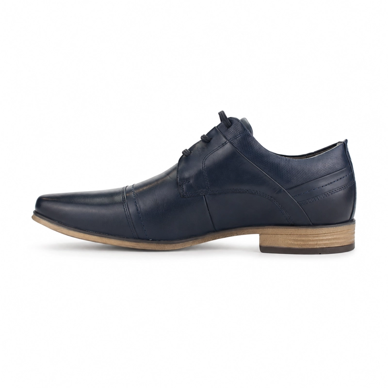 ZAPATO FERRACINI HOMBRE 6065 DERBY AZUL MARINO CASUAL - 2