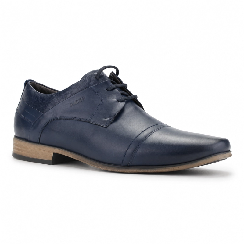 ZAPATO FERRACINI HOMBRE 6065 DERBY AZUL MARINO CASUAL - 3