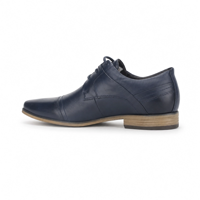 ZAPATO FERRACINI HOMBRE 6065 DERBY AZUL MARINO CASUAL - 4