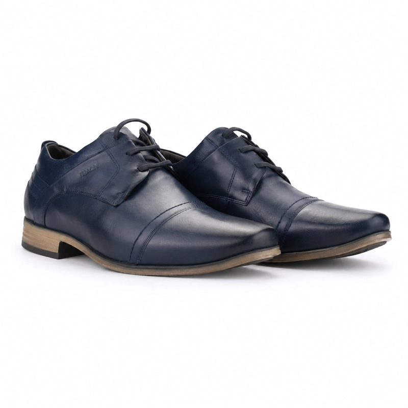 ZAPATO FERRACINI HOMBRE 6065 DERBY AZUL MARINO CASUAL - 7