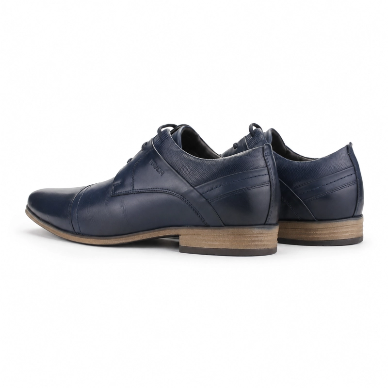 ZAPATO FERRACINI HOMBRE 6065 DERBY AZUL MARINO CASUAL - 8