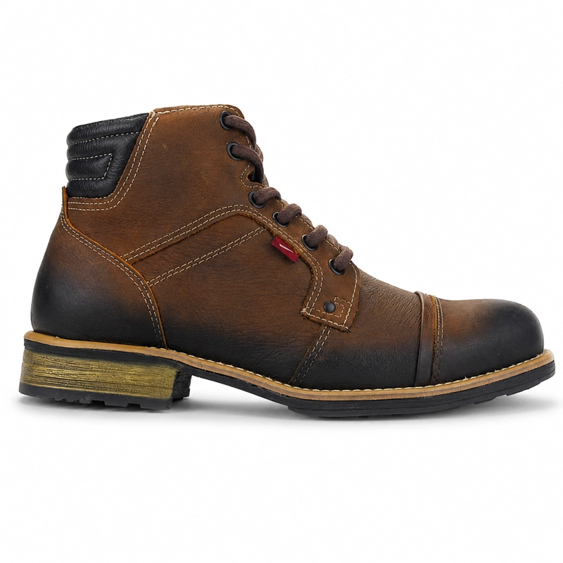 BOTOTOS HOMBRE FERRACINI CUERO YORK 9882 CONHAQUE URBANO - 1