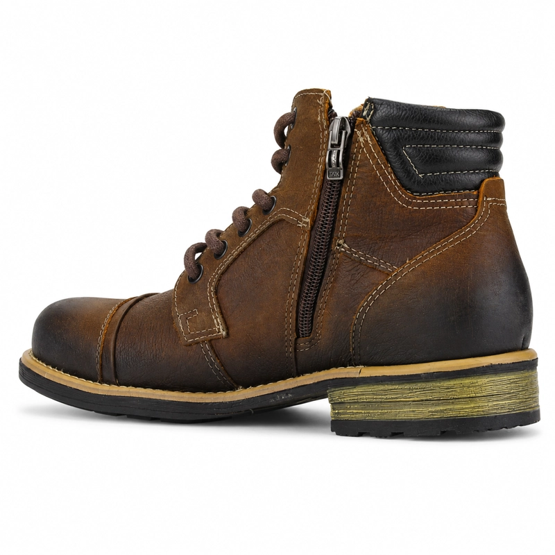 BOTOTOS HOMBRE FERRACINI CUERO YORK 9882 CONHAQUE URBANO - 4
