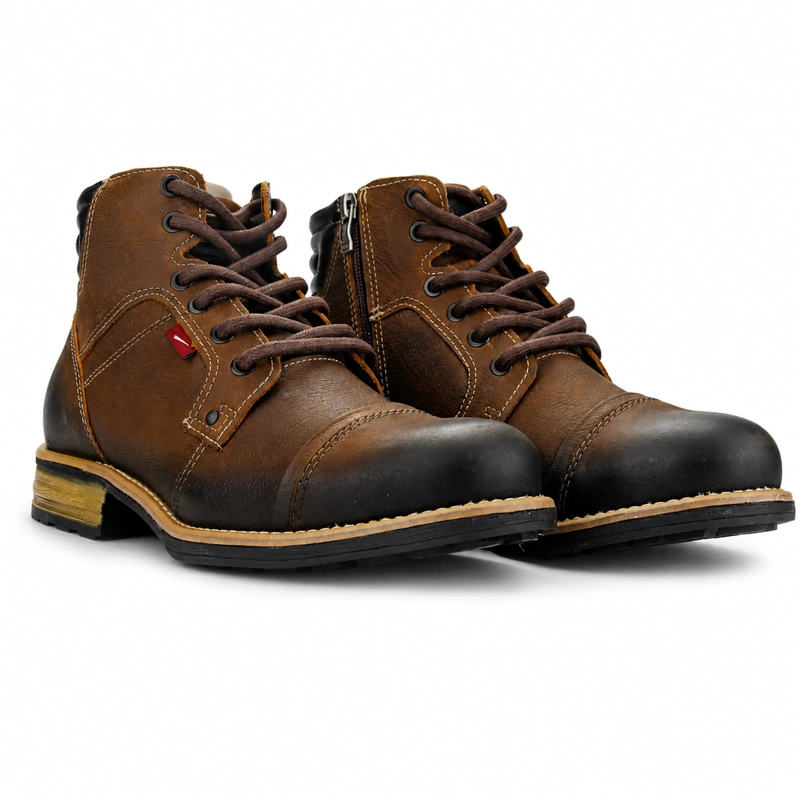 BOTOTOS HOMBRE FERRACINI CUERO YORK 9882 CONHAQUE URBANO - 5
