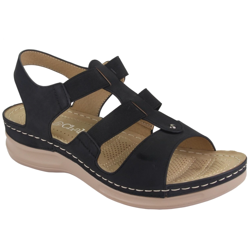SANDALIAS MUJER CHALADA NEGRO KON-14 CASUAL - 1