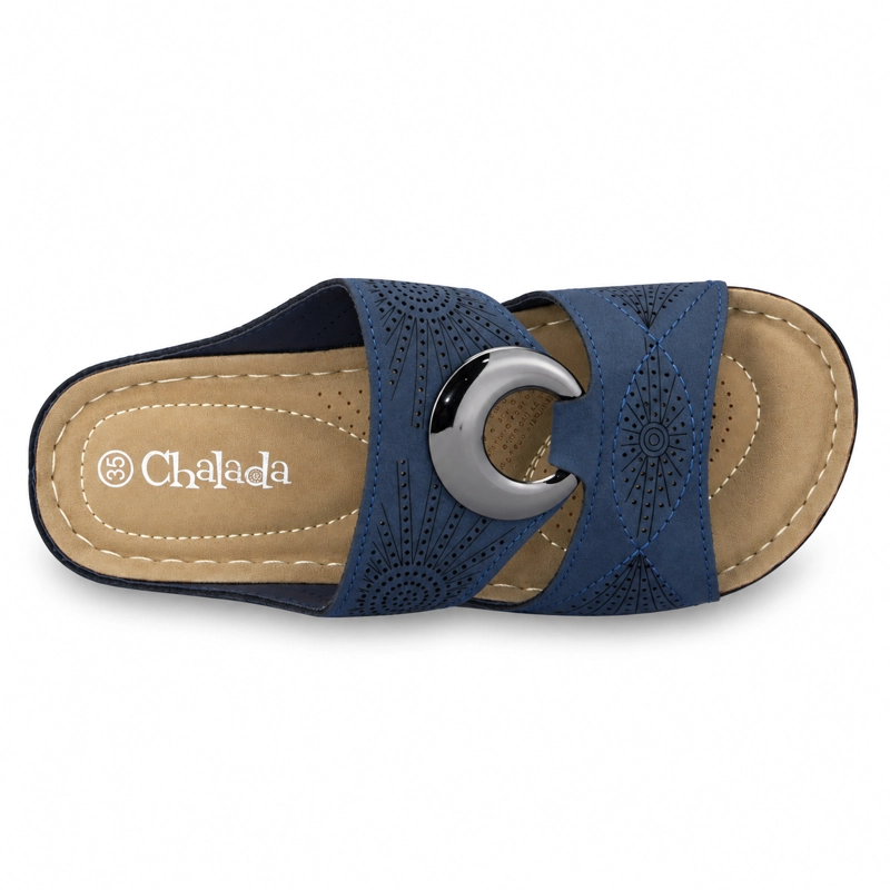 SANDALIAS MUJER CHALADA AZUL KON-5 CASUAL - 5