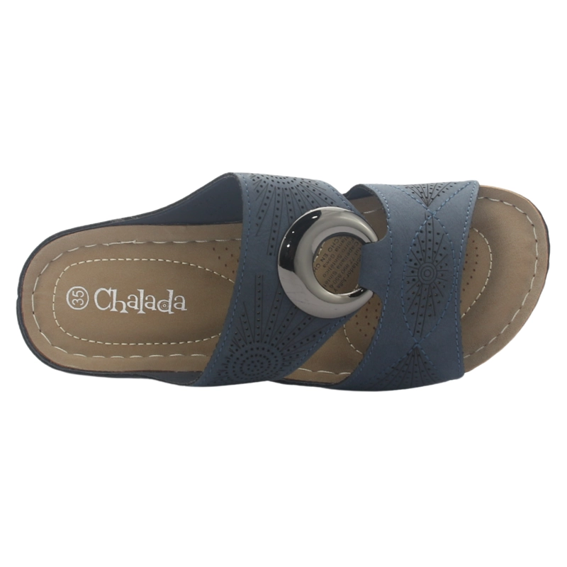 SANDALIAS MUJER CHALADA AZUL KON-5 CASUAL - 5
