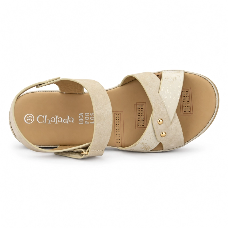 SANDALIA BEIGE MUJER CASUAL CHALADA PIURA - 5
